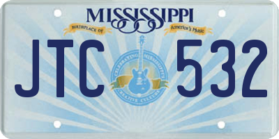 MS license plate JTC532