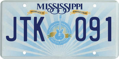 MS license plate JTK091