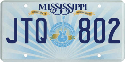 MS license plate JTQ802