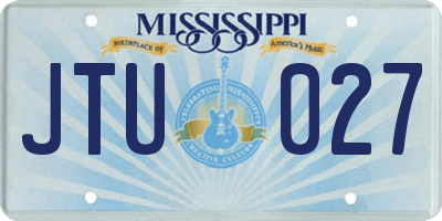 MS license plate JTU027
