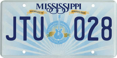 MS license plate JTU028