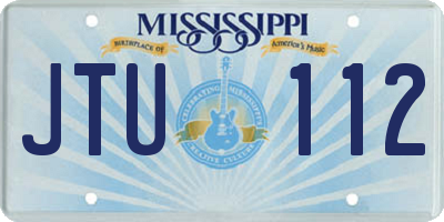 MS license plate JTU112