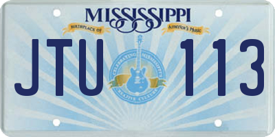 MS license plate JTU113