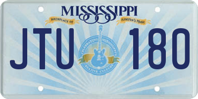 MS license plate JTU180
