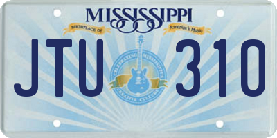 MS license plate JTU310