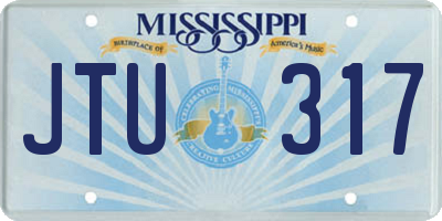 MS license plate JTU317