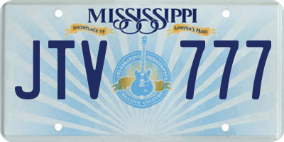 MS license plate JTV777