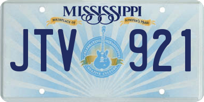 MS license plate JTV921