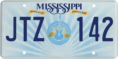 MS license plate JTZ142