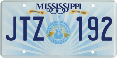 MS license plate JTZ192