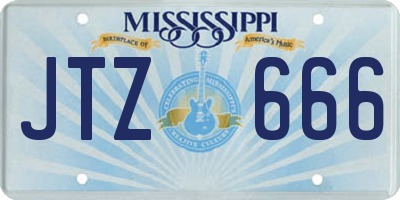 MS license plate JTZ666