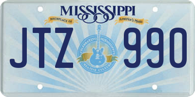 MS license plate JTZ990