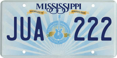 MS license plate JUA222