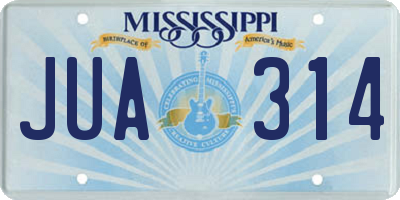 MS license plate JUA314