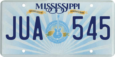 MS license plate JUA545