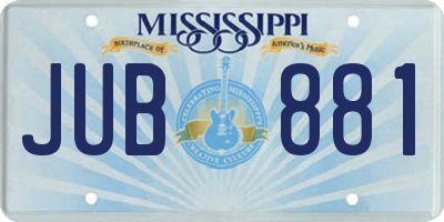 MS license plate JUB881