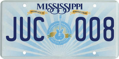 MS license plate JUC008