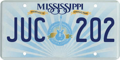 MS license plate JUC202