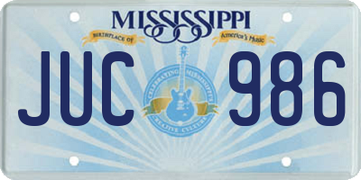 MS license plate JUC986