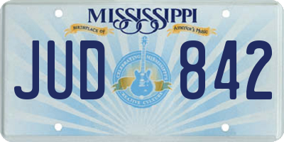MS license plate JUD842