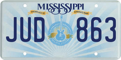 MS license plate JUD863