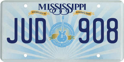MS license plate JUD908