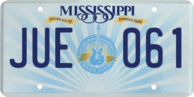 MS license plate JUE061
