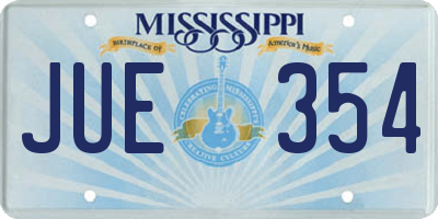 MS license plate JUE354