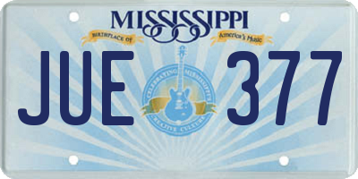 MS license plate JUE377