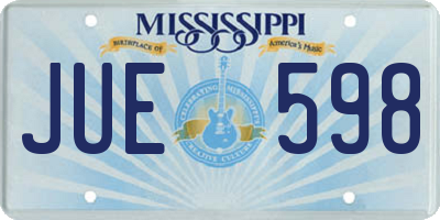 MS license plate JUE598