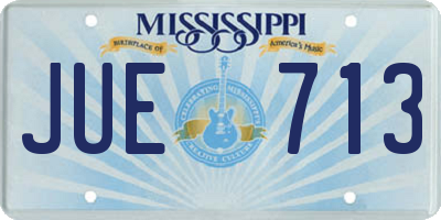 MS license plate JUE713
