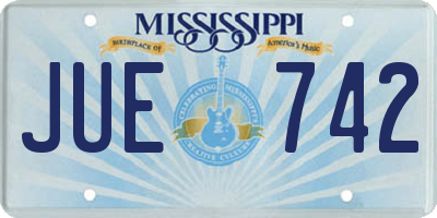 MS license plate JUE742