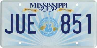 MS license plate JUE851