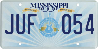 MS license plate JUF054