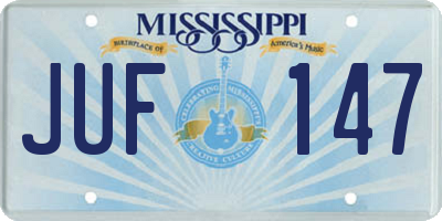 MS license plate JUF147