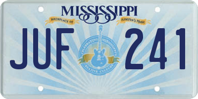 MS license plate JUF241
