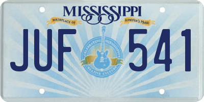 MS license plate JUF541