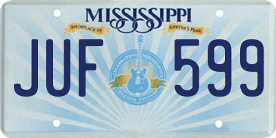 MS license plate JUF599