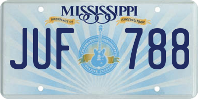 MS license plate JUF788