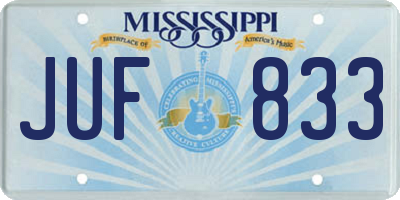 MS license plate JUF833