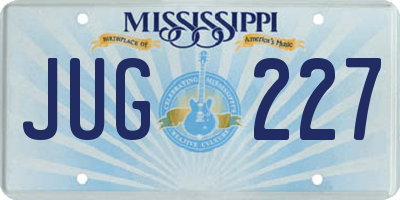 MS license plate JUG227