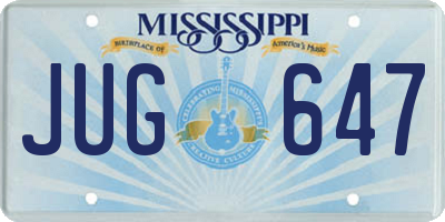 MS license plate JUG647