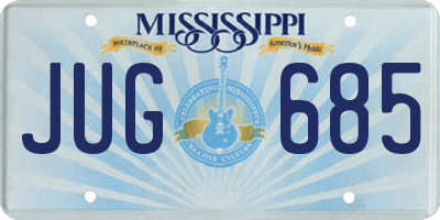 MS license plate JUG685