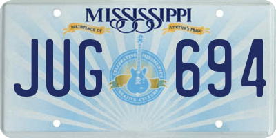 MS license plate JUG694