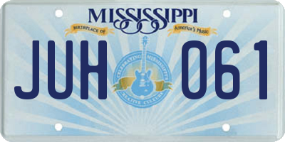 MS license plate JUH061