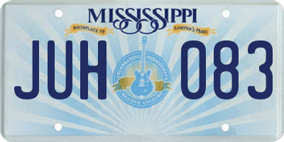 MS license plate JUH083