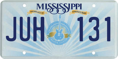 MS license plate JUH131