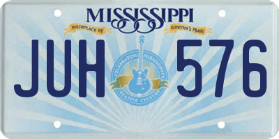 MS license plate JUH576