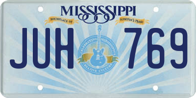 MS license plate JUH769