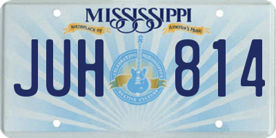 MS license plate JUH814